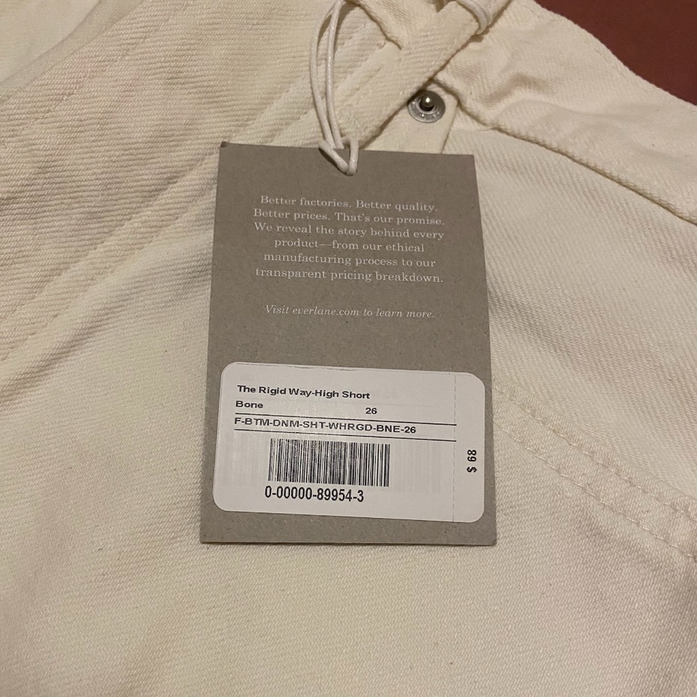 NWT EVERLANE - THE WAY-HIGH JEAN SHORT - BONE - Picture 4 of 4